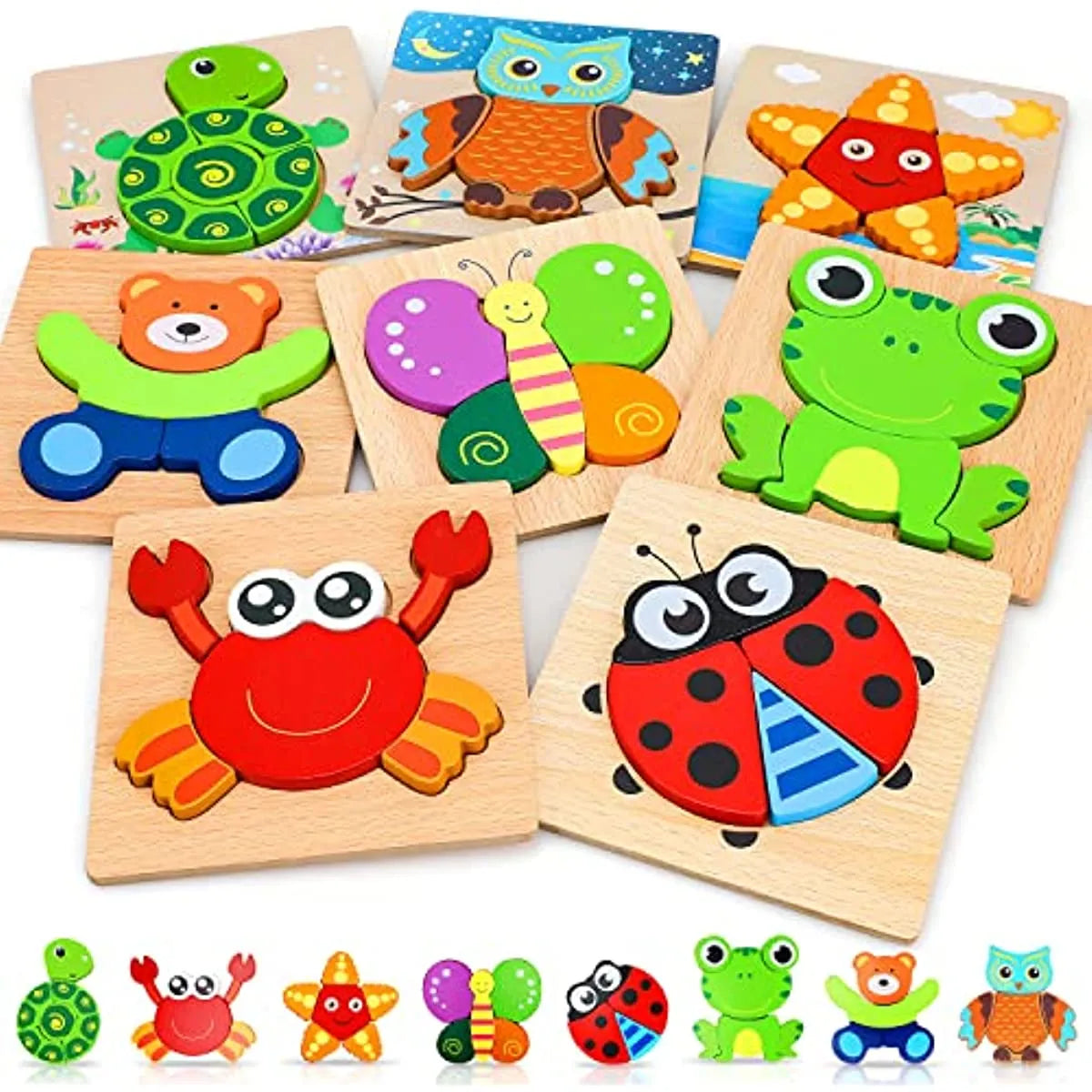 Puzzle Montessori in Legno – Animali Educativi
