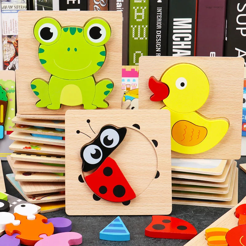 Puzzle Montessori in Legno – Animali Educativi