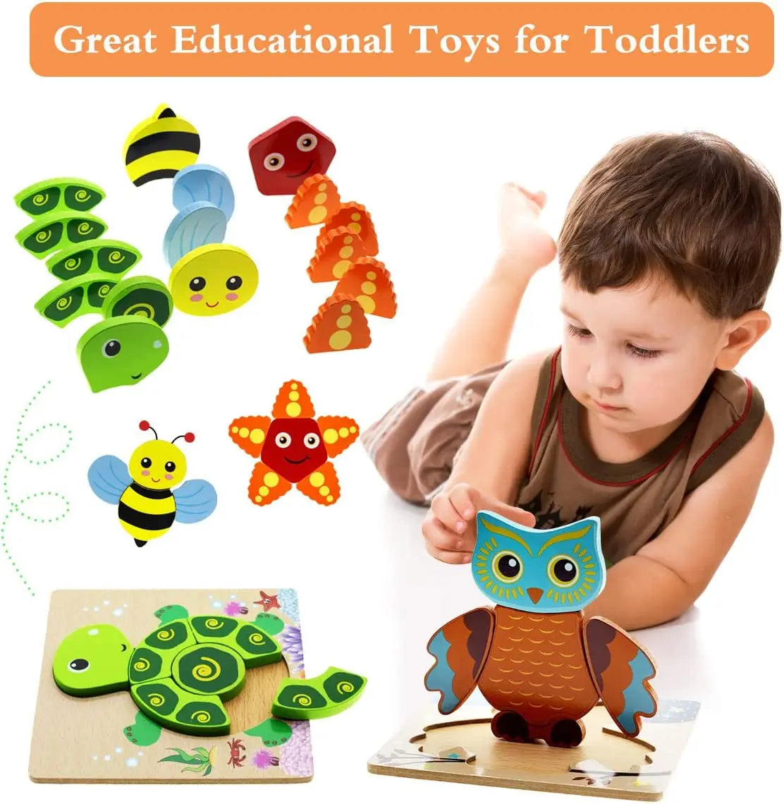 Puzzle Montessori in Legno – Animali Educativi