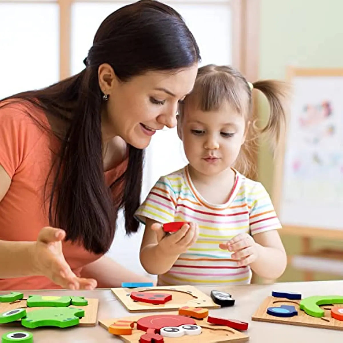Puzzle Montessori in Legno – Animali Educativi
