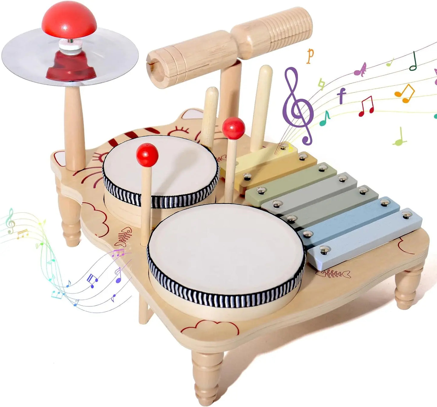 Set di Strumenti Musicali Montessori in Legno