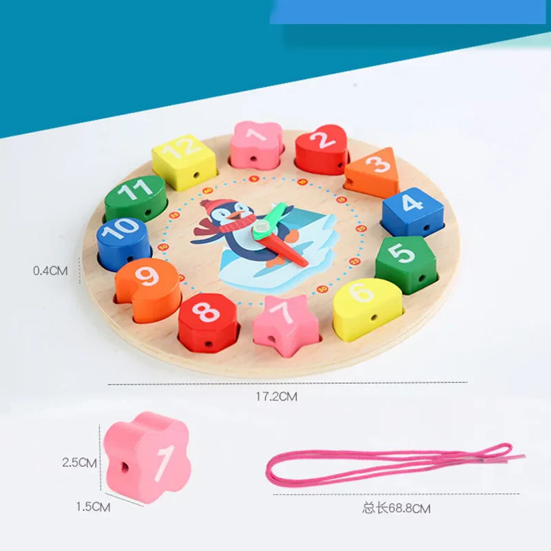 Montessori Wooden Clock Educational Game-4