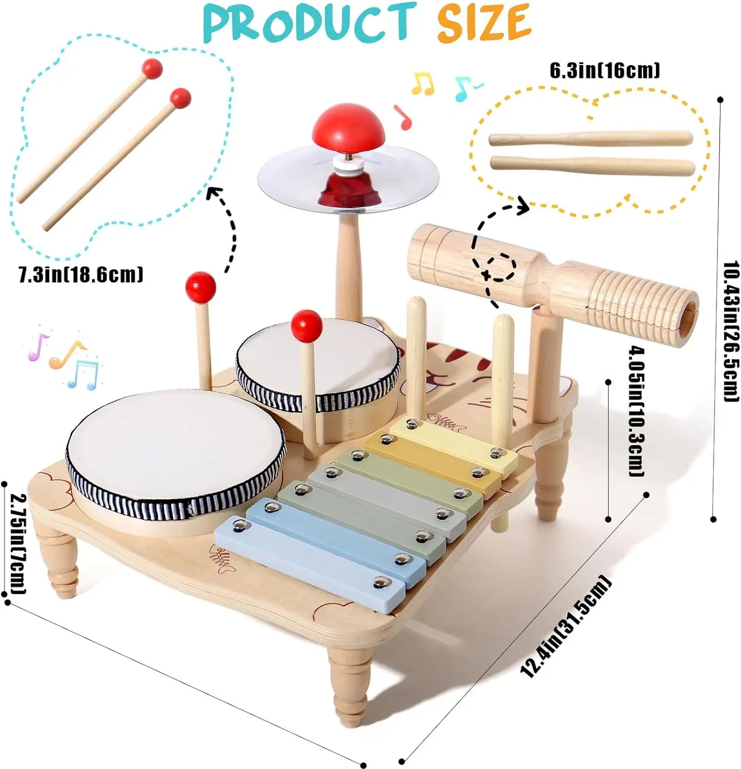 Set di Strumenti Musicali Montessori in Legno