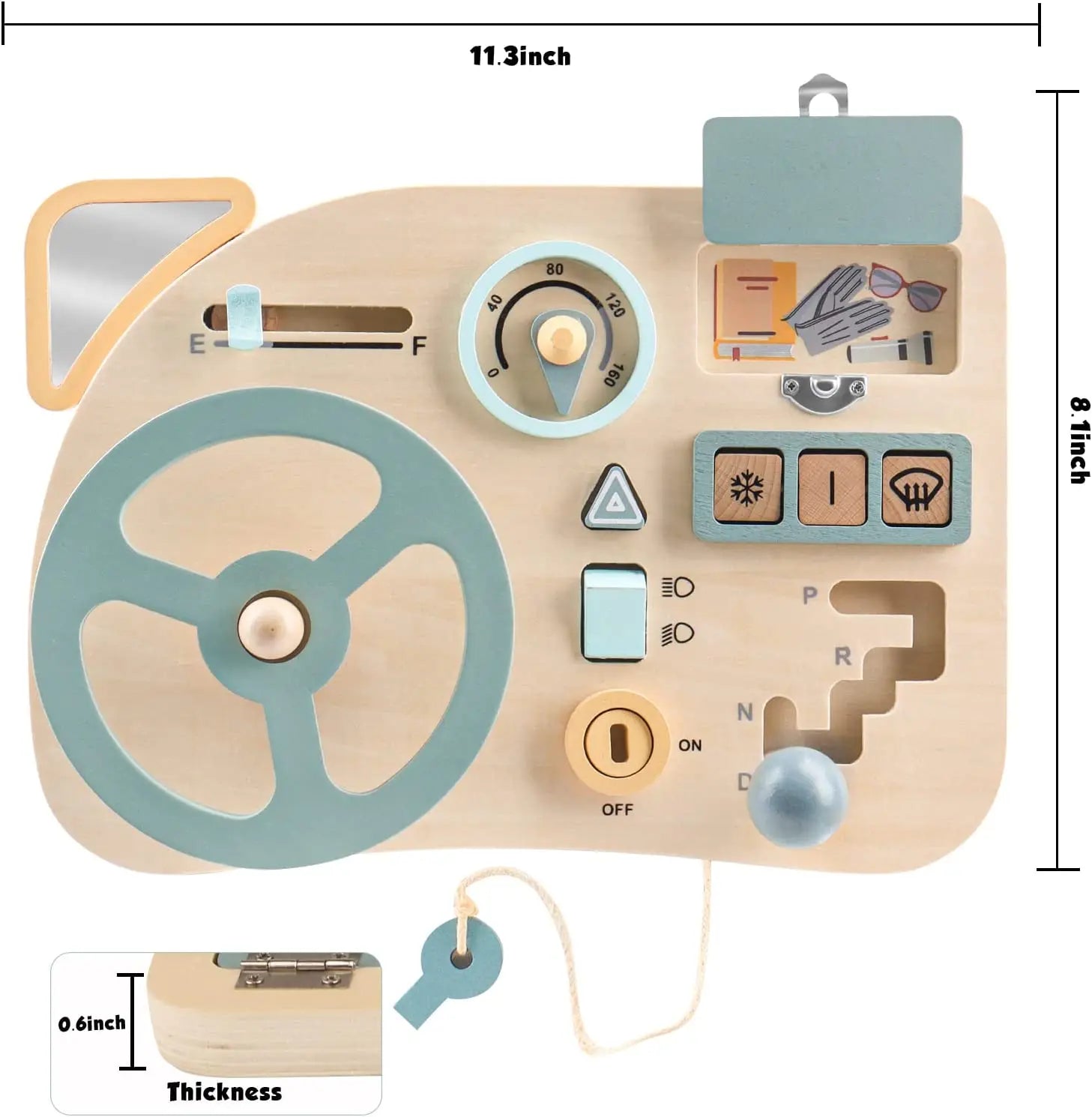 Montessori Wooden Sensory Tablet Car Dashboard-1