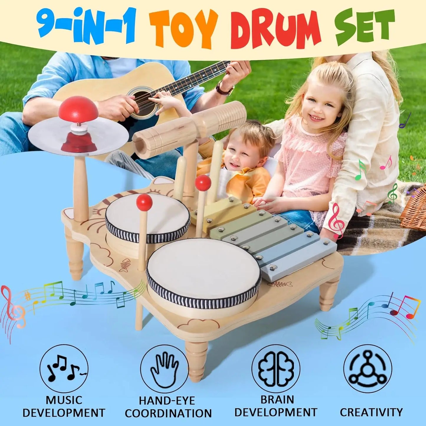 Set di Strumenti Musicali Montessori in Legno